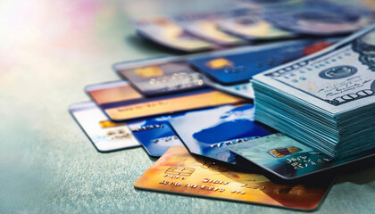 Close-Up of Payment Methods and Transactions, Focusing on Financial Exchange