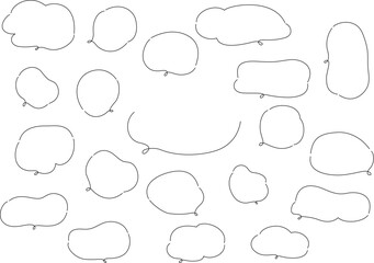 手書き　手描き　シンプルな吹き出しセット（ドットスタイル）