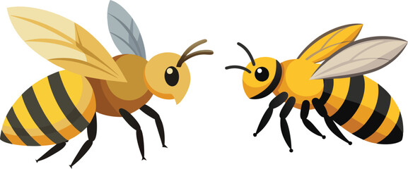 Bee, side view with white background 