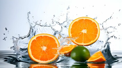 orange and water splash