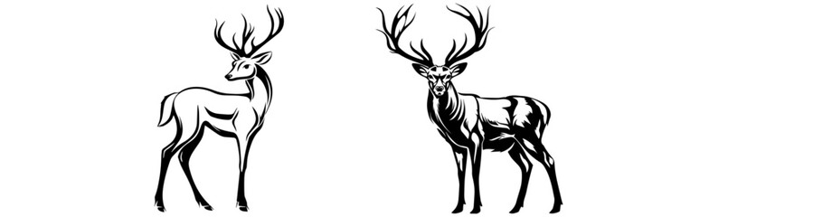 Obraz premium Wildlife and Shopping Cart Stock Photos: Deer, Nature, and Retail Imagery