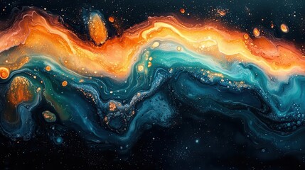 abstract fluid art harmonious swirling patterns organic shapes flowing color transitions mesmerizing visual rhythm painterly technique contemporary abstract aesthetic