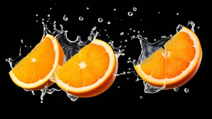 orange and water splash