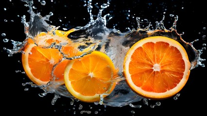 orange and water splash