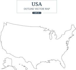 us map with state names , This is a line drawing of the United States of America.

