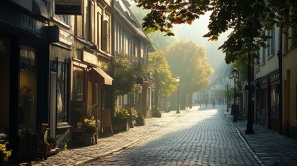 Obraz premium Sun-drenched cobblestone