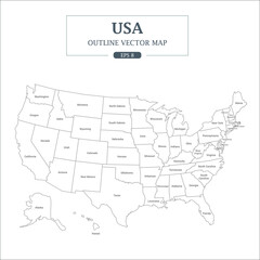 us map with state names , This is a map of the United States, with each state outlined in black. The states are labeled with their names.

