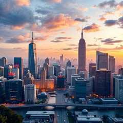 Obraz premium skyline at sunset