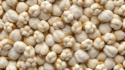 Cotton bolls texture, neutral mood, close-up view, natural background