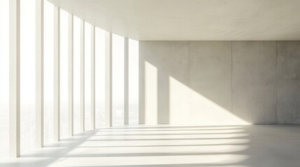 Fototapeta premium The concrete wall is covered in white plaster, allowing for space for mockups and copy