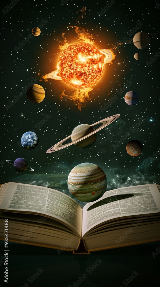 Canvas Prints open book and universe
