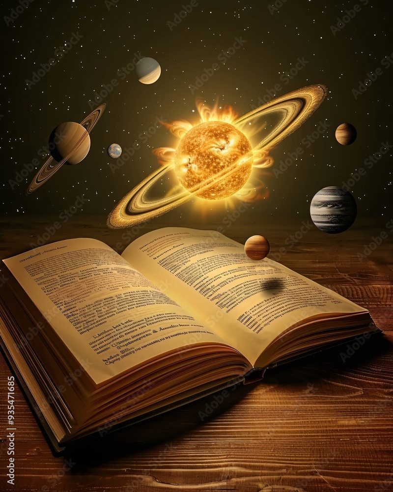 Canvas Prints open book and universe