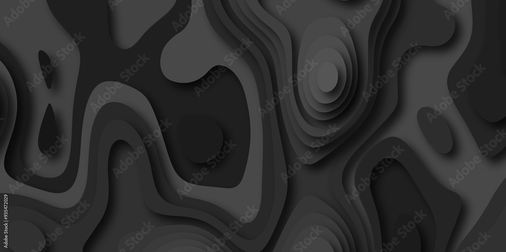 Aufkleber Abstract black paper cut style design.abstract vector seamless pattern with shadows Trendy contemporary design.abstract papercut and multi layer cutout pattern pattern on vector design ..	
