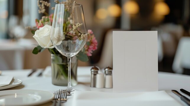 minimalist wedding menu card mockup