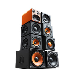stack audio music speaker isolated.