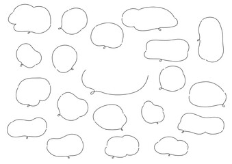 手書き　手描き　シンプルな吹き出しセット（ドットスタイル）