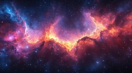 aweinspiring cosmic landscape with swirling nebulas and distant galaxies rich jewel tones and ethereal starlight create a mesmerizing vista of the infinite universe