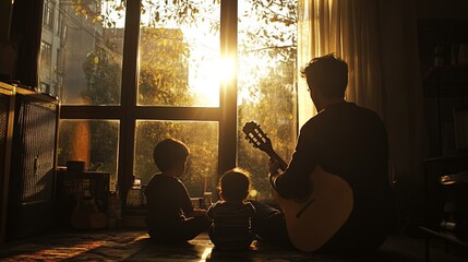 Father Playing Guitar for His