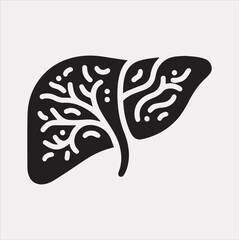 Liver icon Vector silhouette illustration icon on a white background