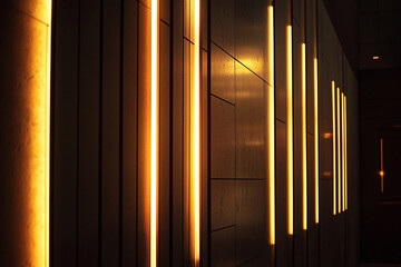Fototapeta premium Close-up of a modern buildings entryway with unique