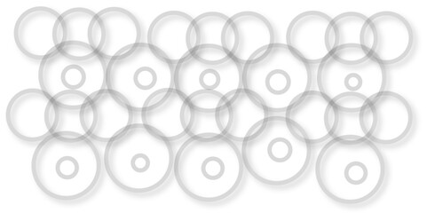 Abstract white geometric overlapping circle background with shadow.  White background with creative abstract pattern. Geometric circular background.  white background texture, Xmas, backdrop, lights, 