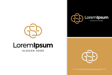 Minimalist letter S luxury logo vector design template