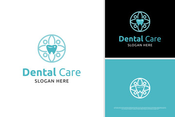 Dental care health medical logo design template
