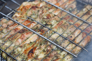 chicken on the grill