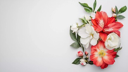 Beautiful flower composition on white background which is very beautiful