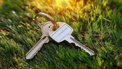 Lost keys in the grass, sunshine, 