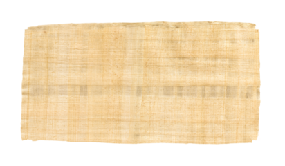 Old papyrus texture isolated on transparent background. Banner wallpaper