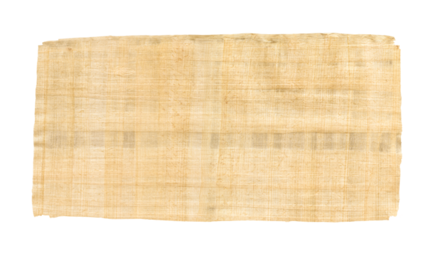 Old papyrus texture isolated on transparent background. Banner wallpaper
