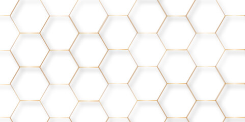 Modern simple style seamless pattern with hexagonal graphic design. Geometric art deco texture mosaic white background. abstract molecular structures in technology, wallpaper background, vector.	
