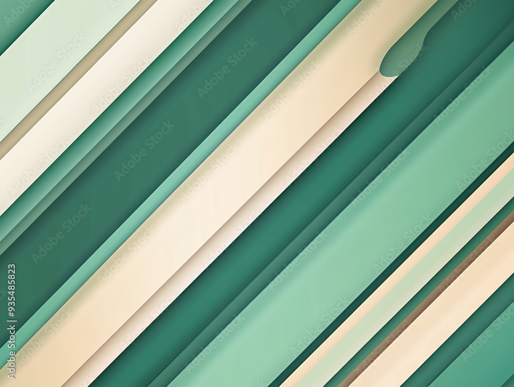 Poster abstract background featuring diagonal stripes in green and beige tones, creating a modern and minim