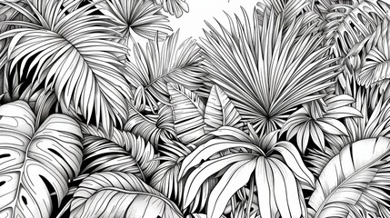 Immerse yourself in the beauty of the tropics with this coloring book, featuring intricate drawings of palm leaves, banana trees, and tropical foliage. Add a splash of color to these stunning