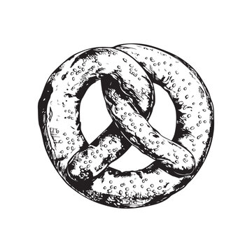 recommend clip art: Pretzel vector design isolated on white background - black and white illustration pretzel 