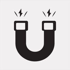 Magnet icon Vector silhouette illustration icon on a white background