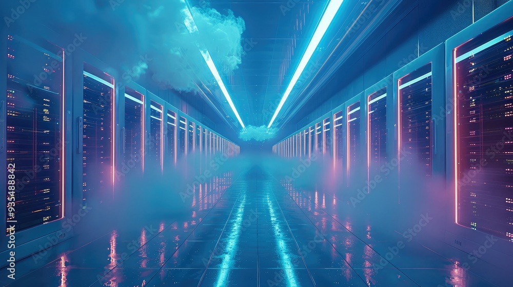 Aufkleber A big data cloud computing data center. Generative AI.