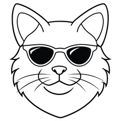 sunglass-cat-head-with-white-background.eps