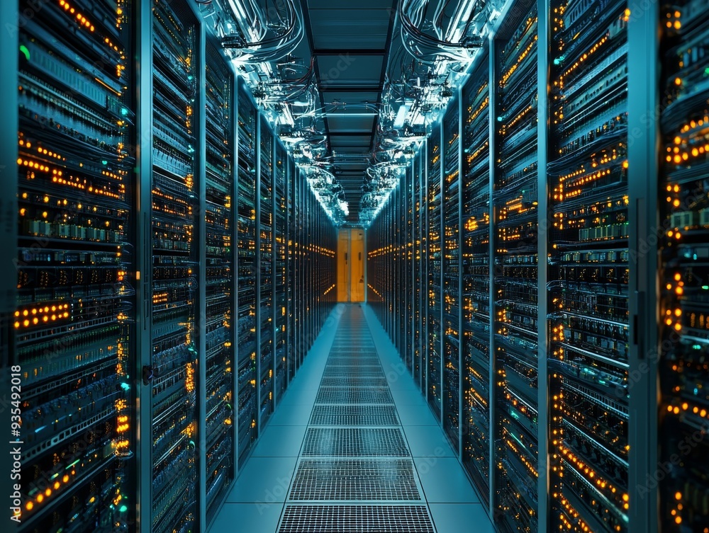 Poster efficient database infrastructure visualization in a meticulously crafted photography shot