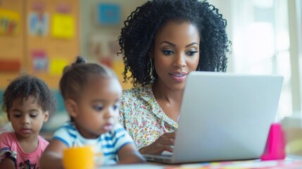 African American Woman Using