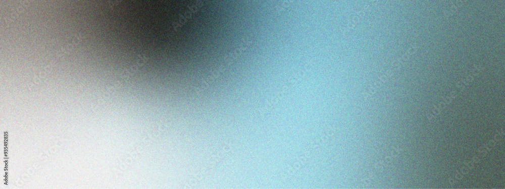 Aufkleber Abstract Blurred grainy texture and teal to white to brown gradient. Light blue grainy gradient background with copy space. white and soft blue with light effect and faded gradient.