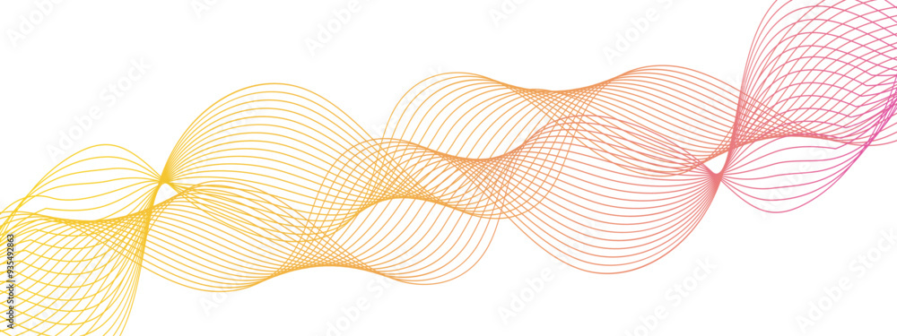 Poster Abstract wavy stripes on a white background isolated. Creative line art Design elements. colorful wave line transparent background modern stream wave background and wave curve lines