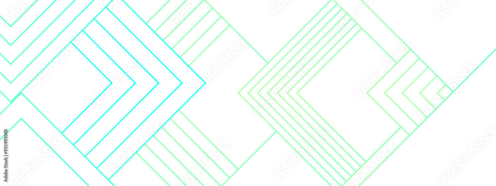 Poster abstract green geometric squares concept with futuristic architecture concept with digital geometric