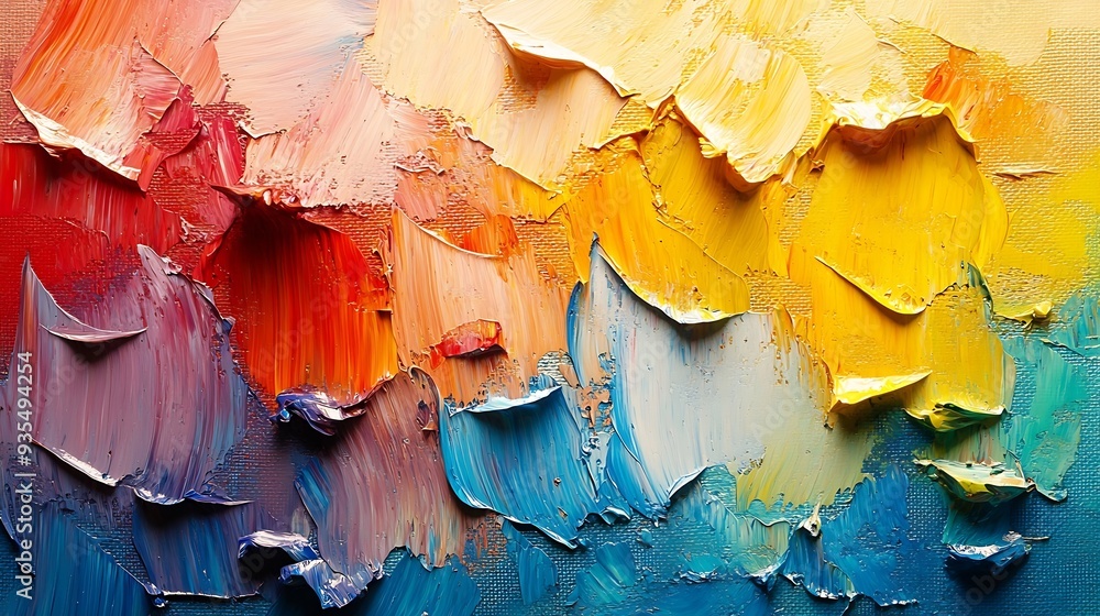 Poster abstract oil paint texture on canvas background : generative ai