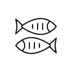 Sardine outline icons, minimalist vector illustration ,simple transparent graphic element .Isolated on white background