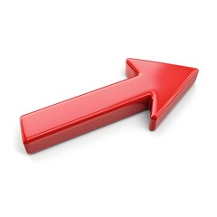 3D Red Push Arrow Pointing Upwards on White Background