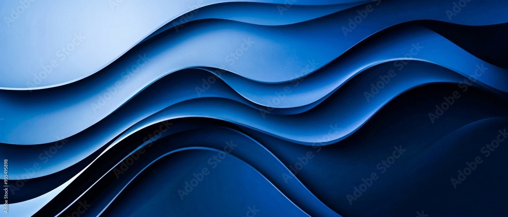 Poster dark blue abstract waves wave papercut overlapping 3d paper texture background banner for presentati