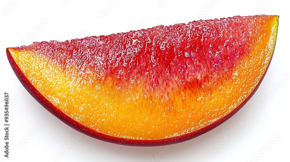 Poster Red mango slice isolated on white background with clipping path : Generative AI