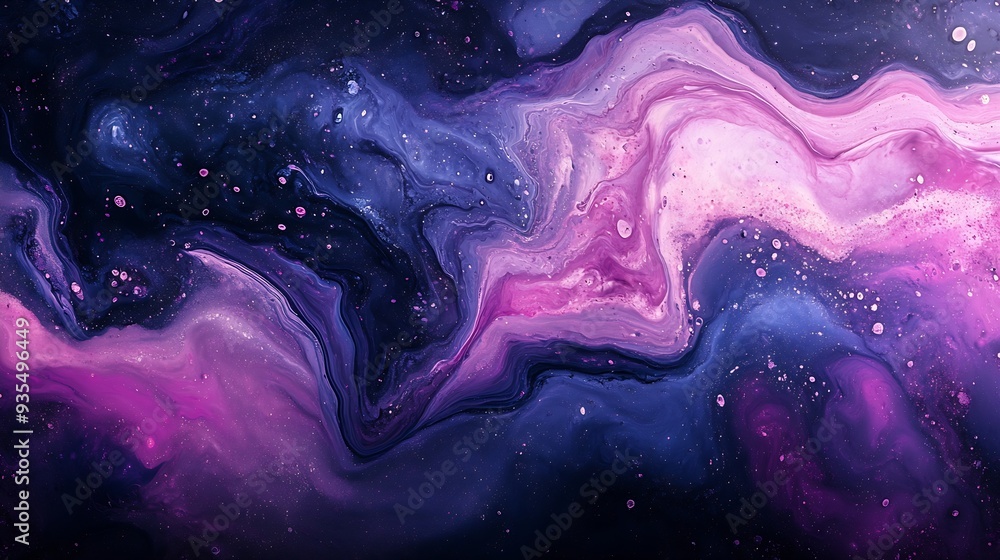 Fototapete Abstract paint color background Exoplanet cosmic sea pattern paint stains Marbleized effect Background with abstract swirling paint effect Liquid acrylic picture with flows and splashe : Generative AI